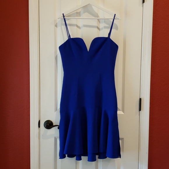 MILLY Blue Italian Cady Fit & Flare Kelly Dress 8 - Picture 6 of 14